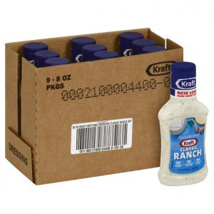 Kraft Classic Ranch Dressing, 8 Fluid Ounce -- 9 per case.
