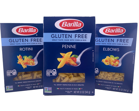 Barilla Gluten Free Pasta Variety 3 Pack- Penne, Rotini, Elbow