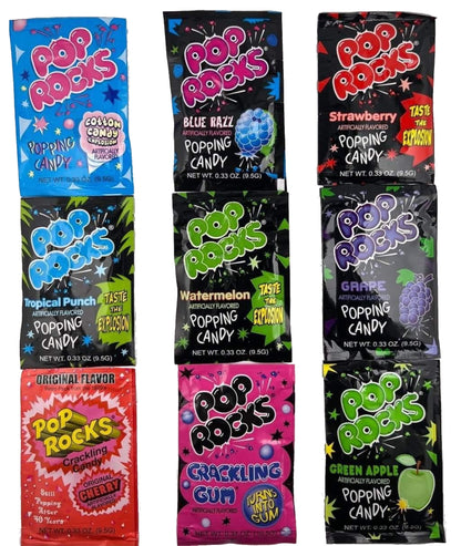 Pop Rocks Variety pack of 9 Flavors in Rebel Smuggling LLC Gift Bag