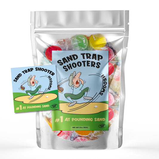 Sand Trap Shooters- #1 At Pounding Sand. Individually Wrapped Assorted Jelly Disk Candy, 5.5oz Bag